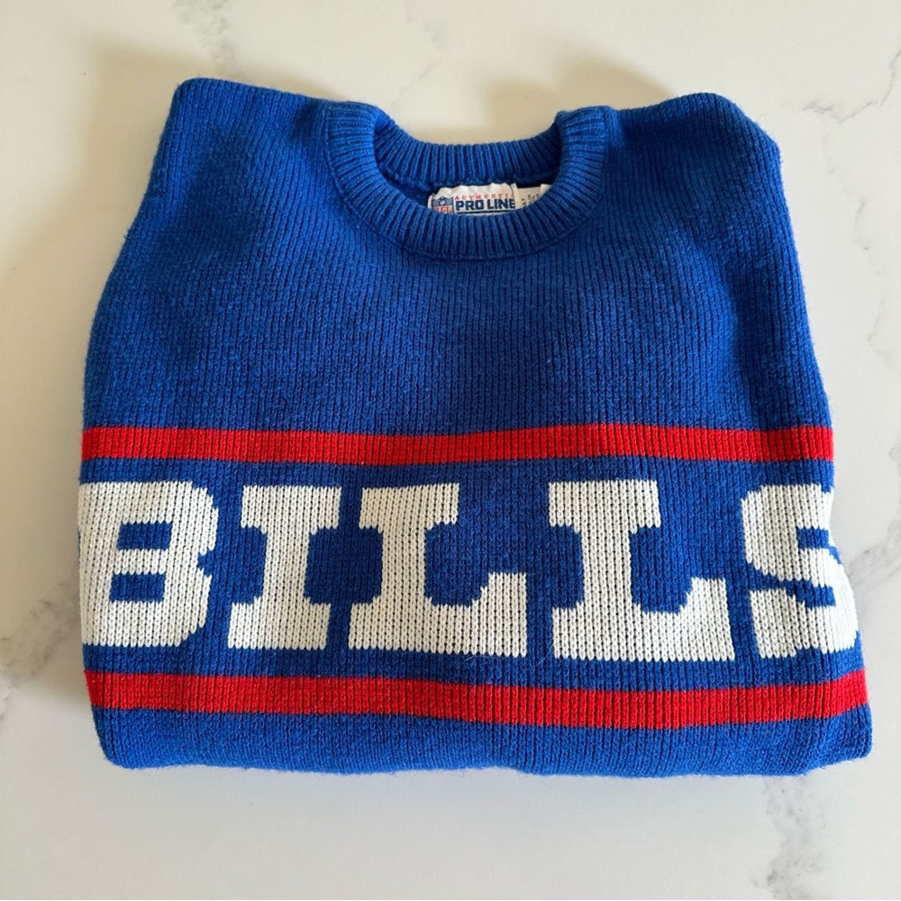Rare Authentic Pro Line Vintage Buffalo Bills Sweater by Cliff Engle Size Large - Picture 7 of 9